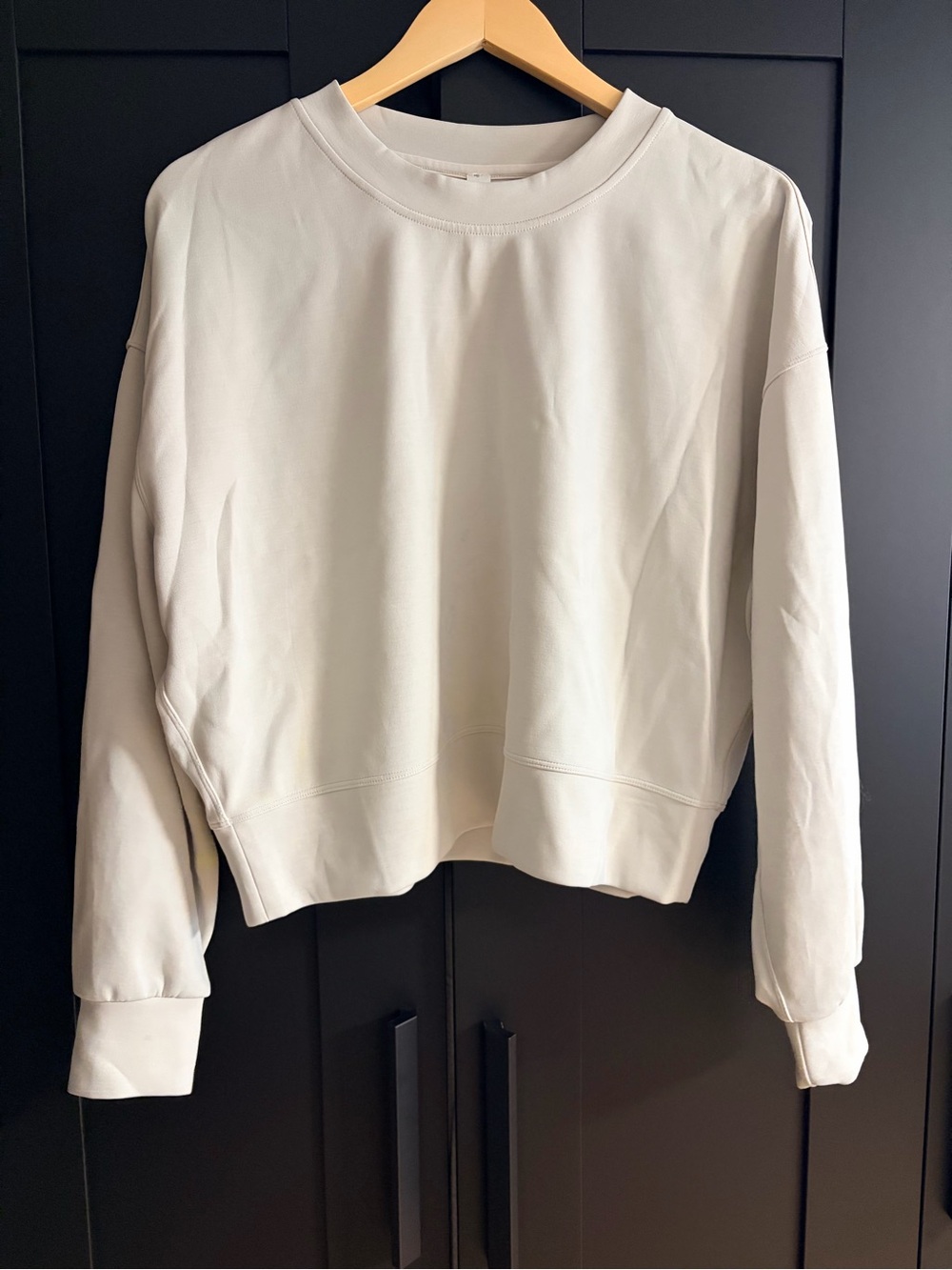 Lululemon Softstreme Perfectly Oversized Cropped Crew White Opal Size 6